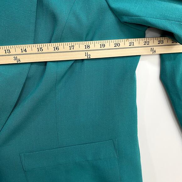 Norm Thompson Blazer Women's Size Large Green One Botton Suit Career Job Church - Picture 8 of 9